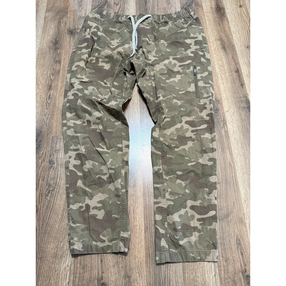 George Pants Men's Size XL Green Brown Camouflage Tie Waist Pull On
